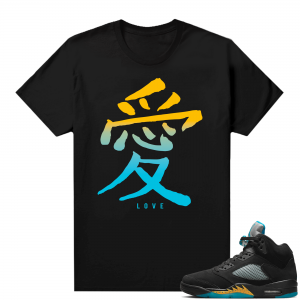 Jordan 5 Aqua shirts  Black Love