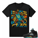 Jordan 5 Aqua shirts  Black MJ Fast Break