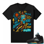 Jordan 5 Aqua shirts  Black MJ His Airness