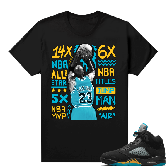 Jordan 5 Aqua shirts  Black MJ Jumpshot