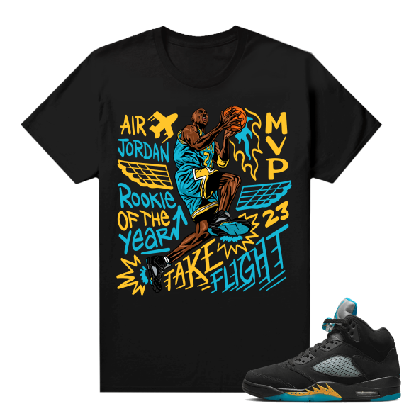 Jordan 5 Aqua shirts  Black MJ Take Flight