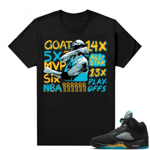 Jordan 5 Aqua shirts  Black MJ Victory