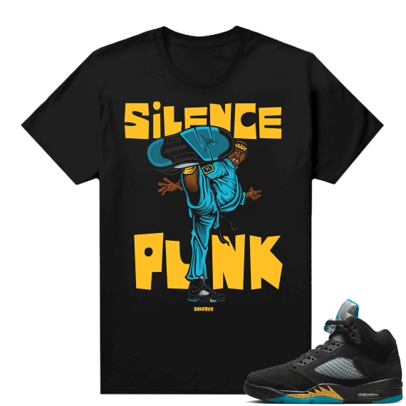 Jordan 5 Aqua shirts  Black Martin Dragon Fly Silence Punk