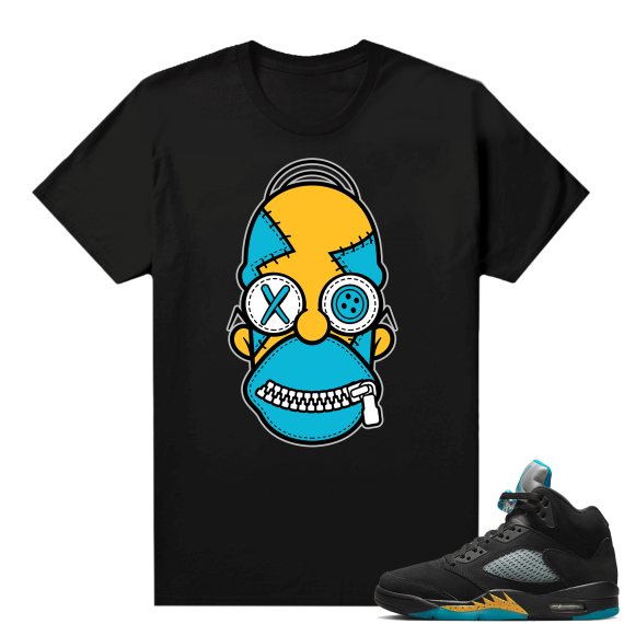 Jordan 5 Aqua shirts  Black Misfit Homer