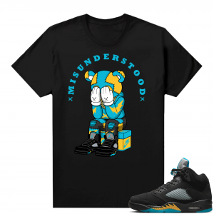 Jordan 5 Aqua shirts  Black Misunderstood Bear