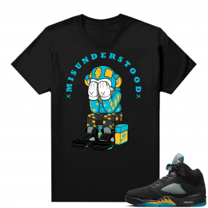 Jordan 5 Aqua shirts  Black Misunderstood Monkey