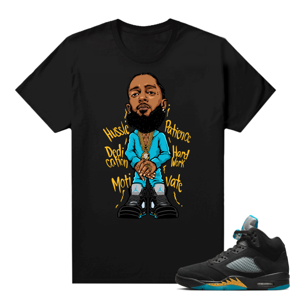 Jordan 5 Aqua shirts  Black Nipsey