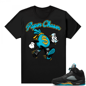 Jordan 5 Aqua shirts  Black Paper Chaser