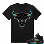 Jordan 5 Aqua shirts  Black Rare Air Bull