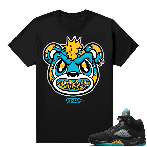 Jordan 5 Aqua shirts  Black Rebels Bear