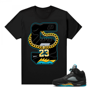 Jordan 5 Aqua shirts  Black Retro 5