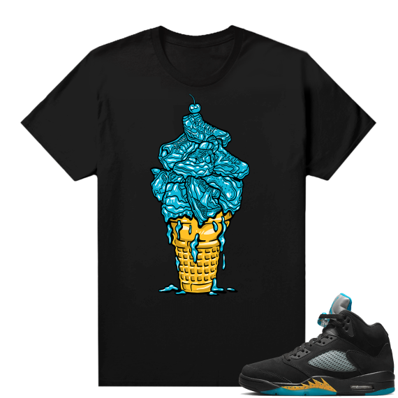 Jordan 5 Aqua shirts  Black Retro Sundae