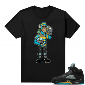 Jordan 5 Aqua shirts  Black Rich Ape