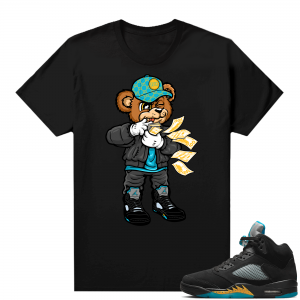 Jordan 5 Aqua shirts  Black Rich Bear