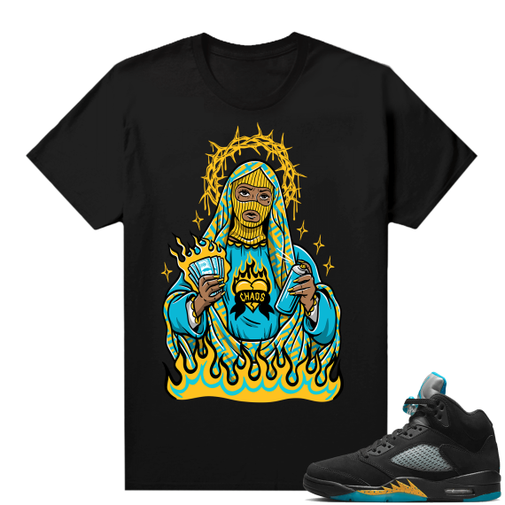 Jordan 5 Aqua shirts  Black Saint Trap Life