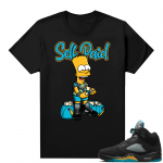 Jordan 5 Aqua shirts  Black Self Paid