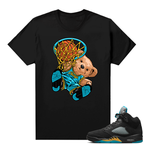 Jordan 5 Aqua shirts  Black Slam Dunk Bear