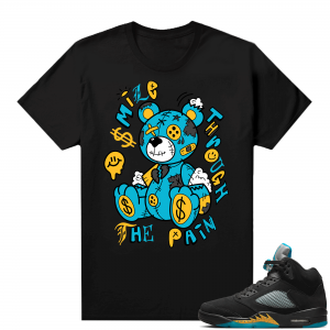 Jordan 5 Aqua shirts  Black Smile Bear