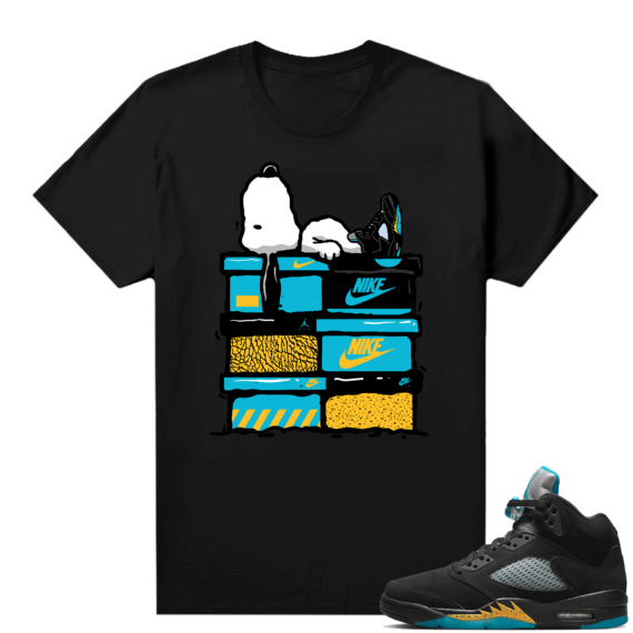 Jordan 5 Aqua shirts  Black Sneakerhead Snoopy