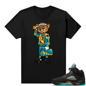 Jordan 5 Aqua shirts  Black Soulja Bear