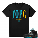 Jordan 5 Aqua shirts  Black Top G