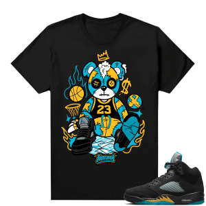 Jordan 5 Aqua shirts  Black Toprank Baller Bear