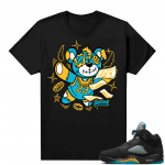 Jordan 5 Aqua shirts  Black Toprank Fly Bear