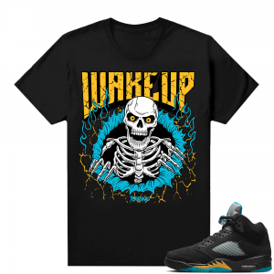 Jordan 5 Aqua shirts  Black Toprank Wakeup