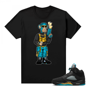 Jordan 5 Aqua shirts  Black Trappin Ape