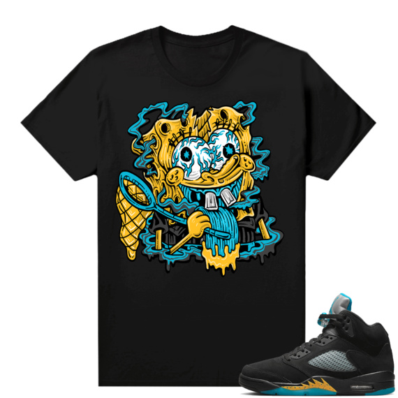 Jordan 5 Aqua shirts  Black Trippy Bob