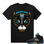 Jordan 5 Aqua shirts  Black Windy City Bull