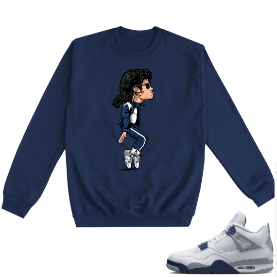 Midnight Navy 4s Crewneck Sweatshirts  Navy AJ4 x MJ