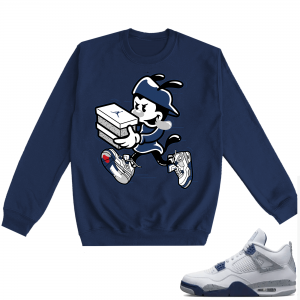 Midnight Navy 4s Crewneck Sweatshirts  Navy Double Up