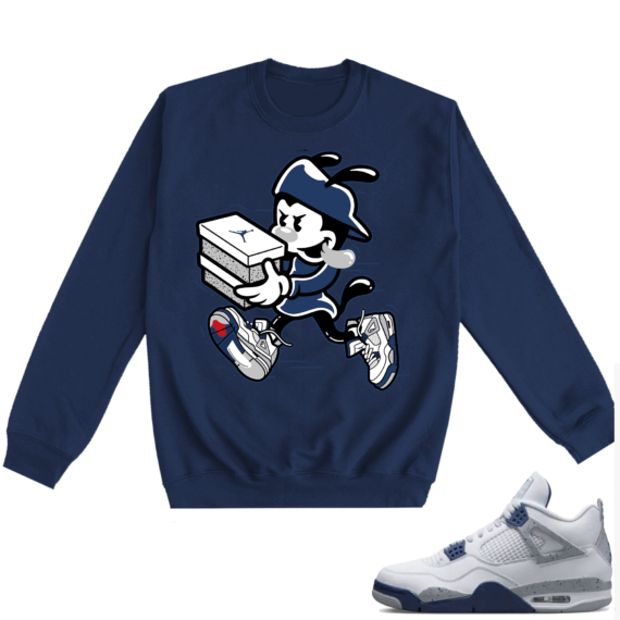 Midnight Navy 4s Crewneck Sweatshirts  Navy Double Up