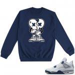 Midnight Navy 4s Crewneck Sweatshirts  Navy Heart Broken