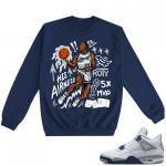 Midnight Navy 4s Crewneck Sweatshirts  Navy His Airness