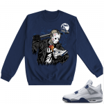 Midnight Navy 4s Crewneck Sweatshirts  Navy Jason x AJ4