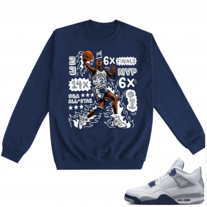 Midnight Navy 4s Crewneck Sweatshirts  Navy MJ Flair