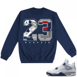 Midnight Navy 4s Crewneck Sweatshirts  Navy Rare Air 23