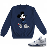 Midnight Navy 4s Crewneck Sweatshirts  Navy Sneakerhead Mickey