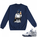 Midnight Navy 4s Crewneck Sweatshirts  Navy Trap Bear