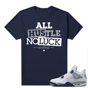 Midnight Navy 4s Shirts  Tee Navy All Hustle