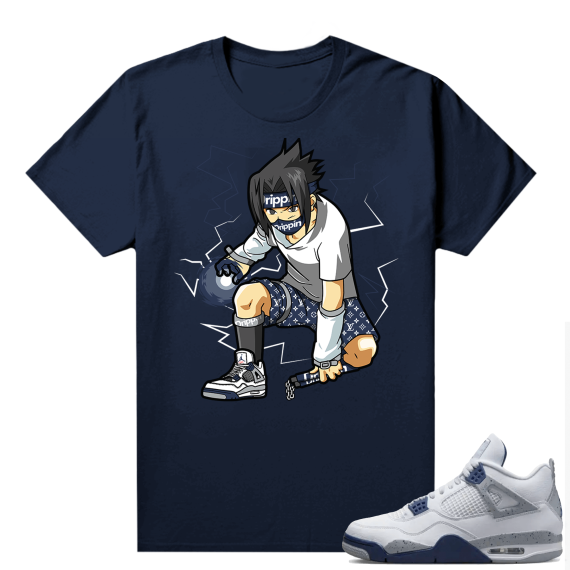 Midnight Navy 4s Shirts  Tee Navy Anime Sasuke Hype