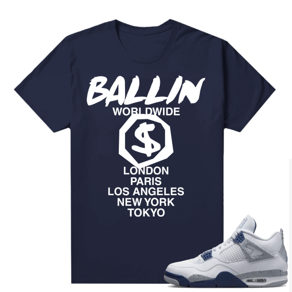 Midnight Navy 4s Shirts  Tee Navy Ballin Worldwide