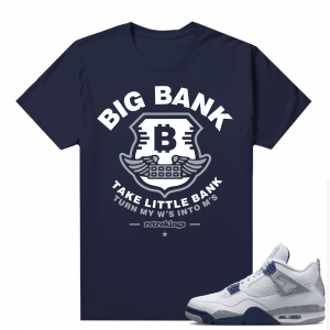 Midnight Navy 4s Shirts  Tee Navy Big Bank