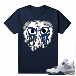 Midnight Navy 4s Shirts  Tee Navy Crying Heart