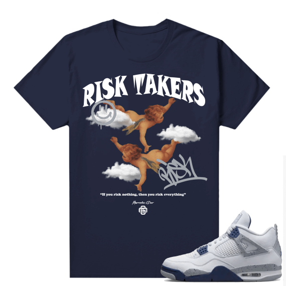 Midnight Navy 4s Shirts  Tee Navy Gior Risk Takers