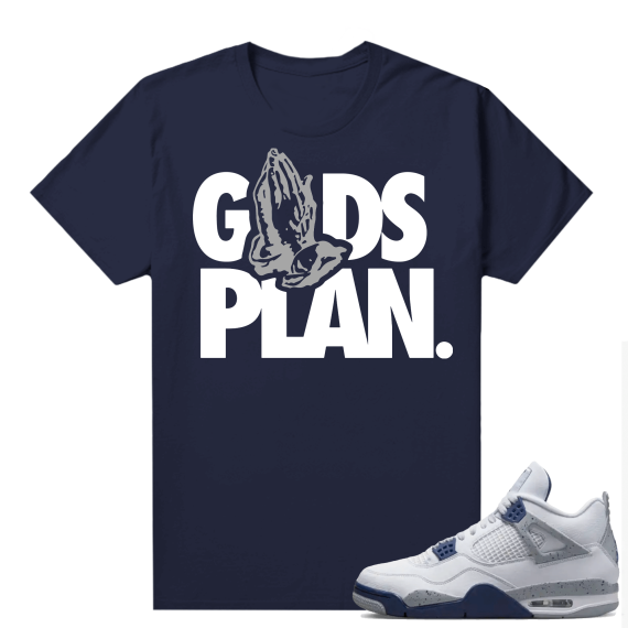 Midnight Navy 4s Shirts  Tee Navy Gods Plan