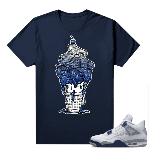 Midnight Navy 4s Shirts  Tee Navy Ice Cream Kicks