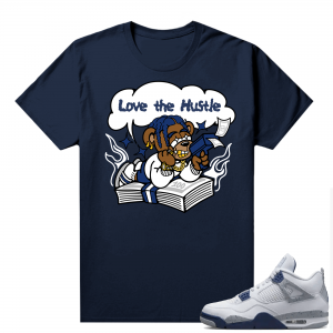 Midnight Navy 4s Shirts  Tee Navy Love the Hustle